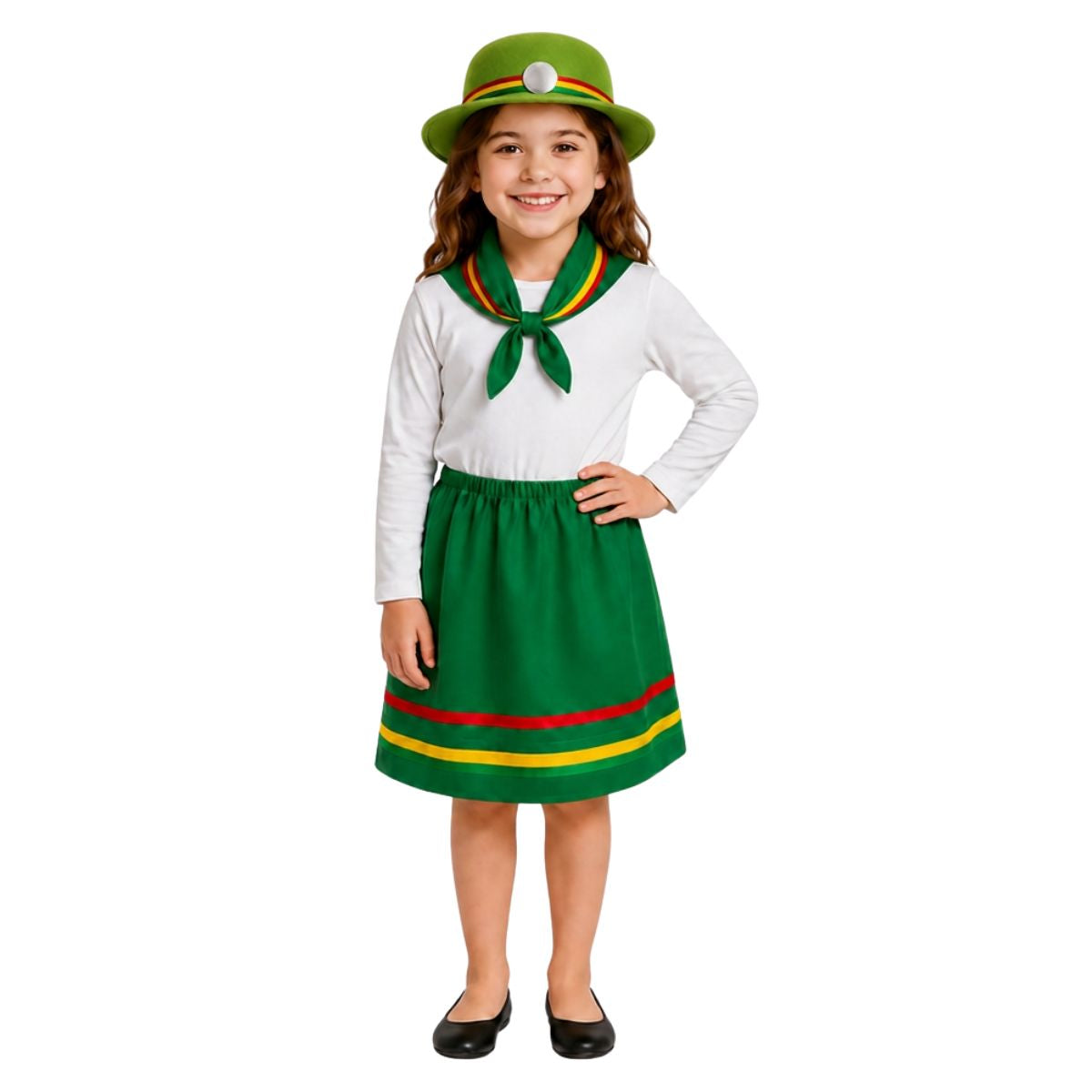 Traje Nortino Verde Niña 3 Piezas - Louicid