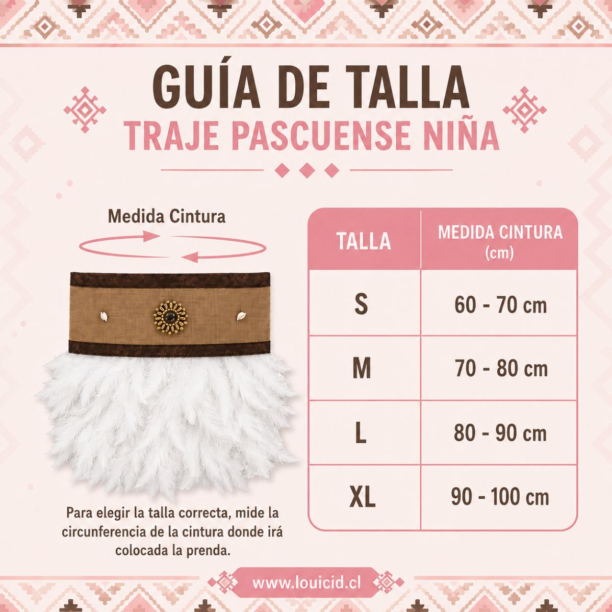 Traje Pascuense Niña Fiestas Patrias Guia de tallas - Louicid