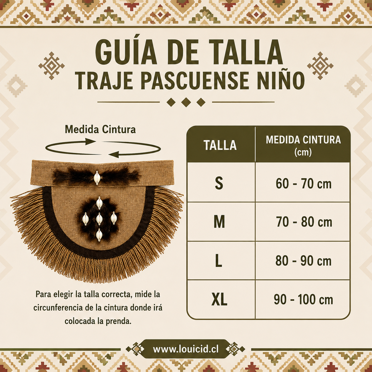 Traje Pascuense Niño Fiestas Patrias Tallas Medidas - Louicid