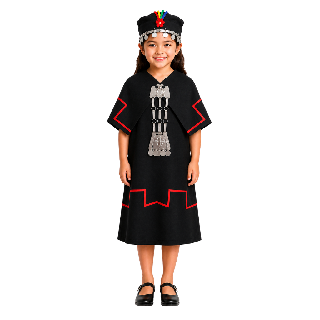 Traje Típico Mapuche Niña Con Accesorios - Louicid