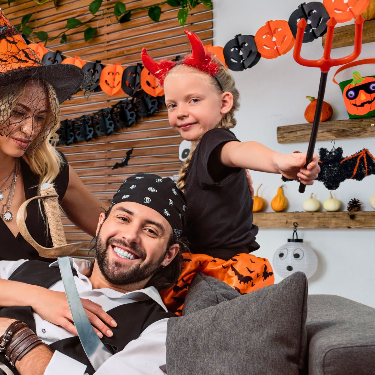 Tridente Diablo Plástico 51cm Halloween Familia - Louicid