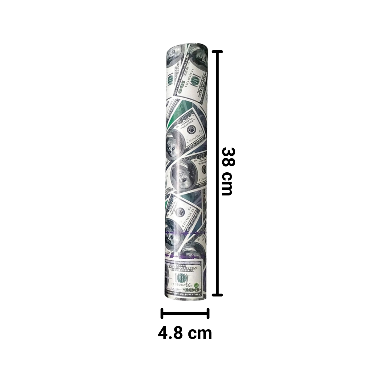 Tubo Cañón Lanza Confeti Exploción Dólar Medidas - Louicid