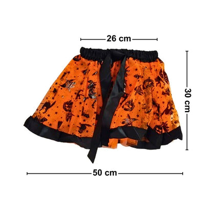 Tutú Naranjo Halloween Con Cinta Negra Medidas - Louicid
