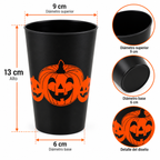 Vaso Plástico Halloween 500cc Negro Medidas - Louicid