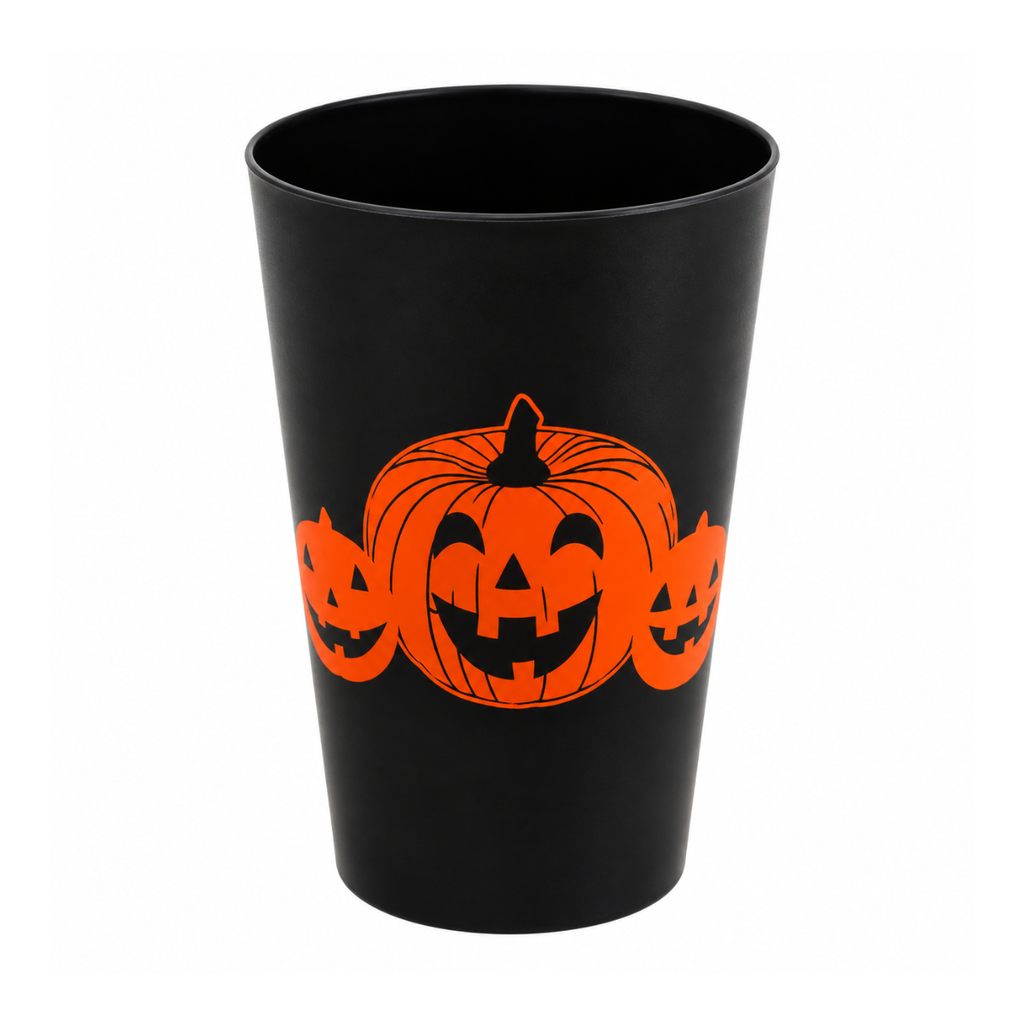 Vasos Plásticos Halloween 500cc Negro - Louicid