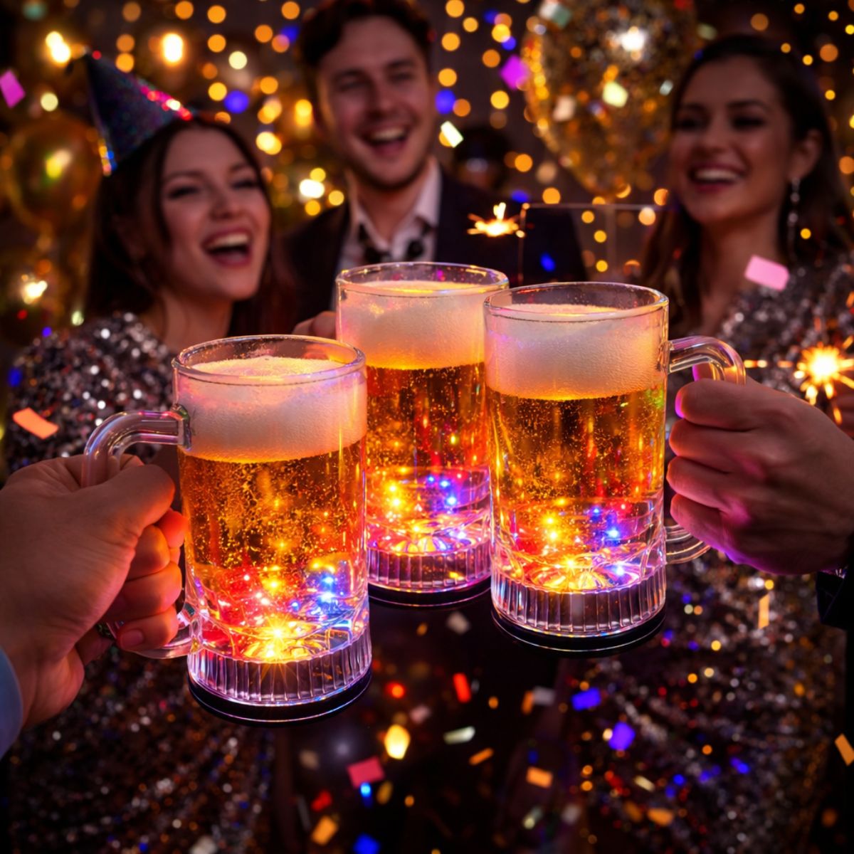 Vaso Plástico Shopero Luminoso 350cc Fiesta Año Nuevo - Louicid