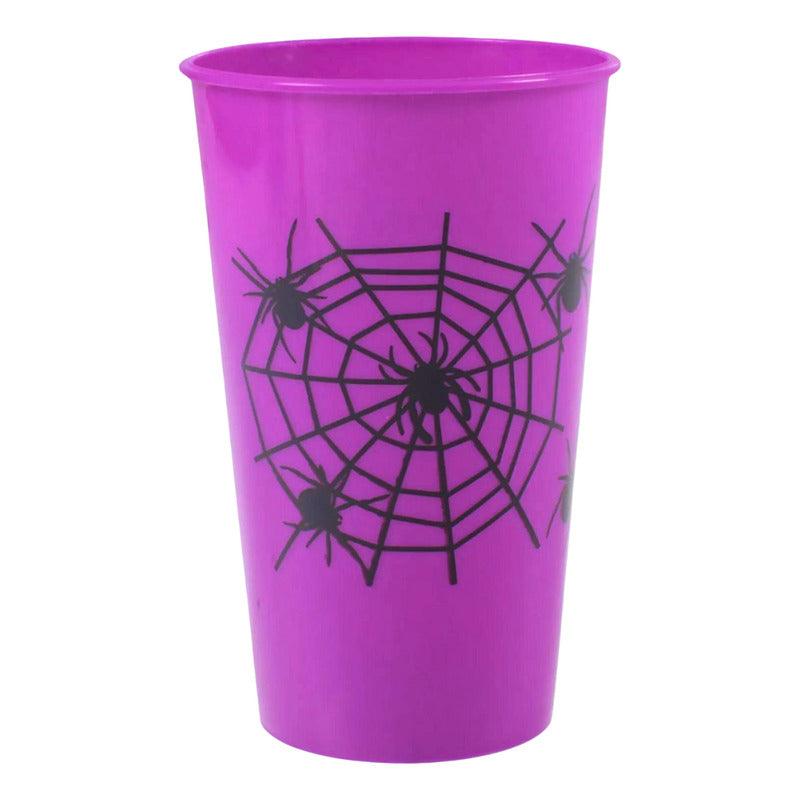 Vaso Plásticos Reutilizables 450ml Para Halloween Morado - Louicid