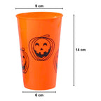 Vaso Plásticos Reutilizables 450ml Para Halloween Naranja Medida - Louicid