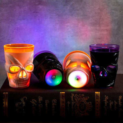 Vaso Shot Calavera Con Luz Led 50ml Para Noche De Halloween - Louicid