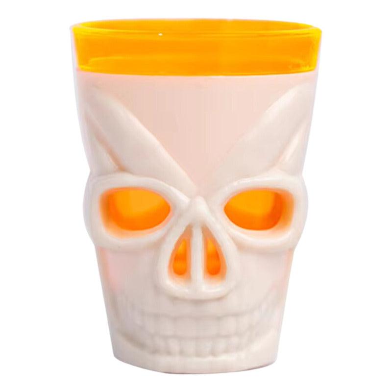 Vaso Shot Calavera Con Luz Led 50ml Para Noche De Halloween - Louicid