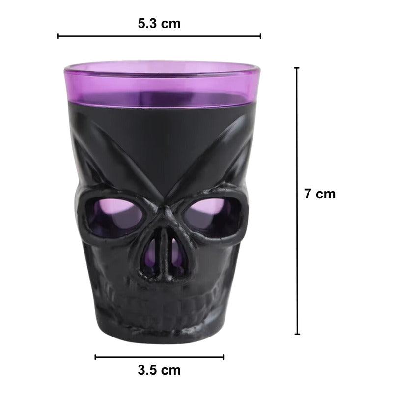 Vaso Shot Calavera Con Luz Led 50ml Para Noche De Halloween - Louicid