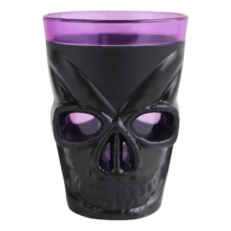 Vaso Shot Calavera Con Luz Led 50ml Para Noche De Halloween - Louicid