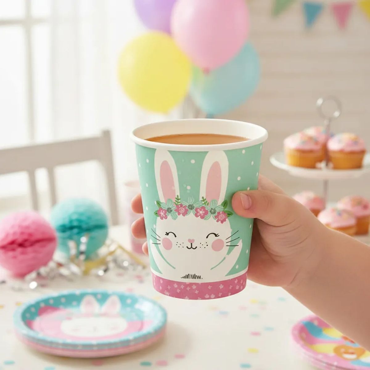 Vaso Conejita Feliz Para Pascua 6pzas Celebración - Louicid