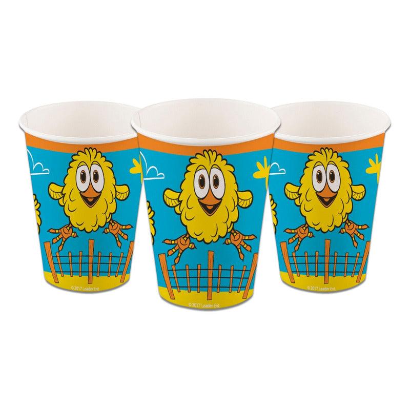 Vasos La Granja De Zenón 6pcs Pollito Pio Para Cumpleaños - Louicid
