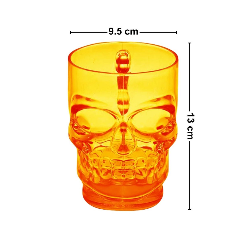 Vasos Plástico Calabera Shot 550cc 2pzas Medida Naranja - Louicid