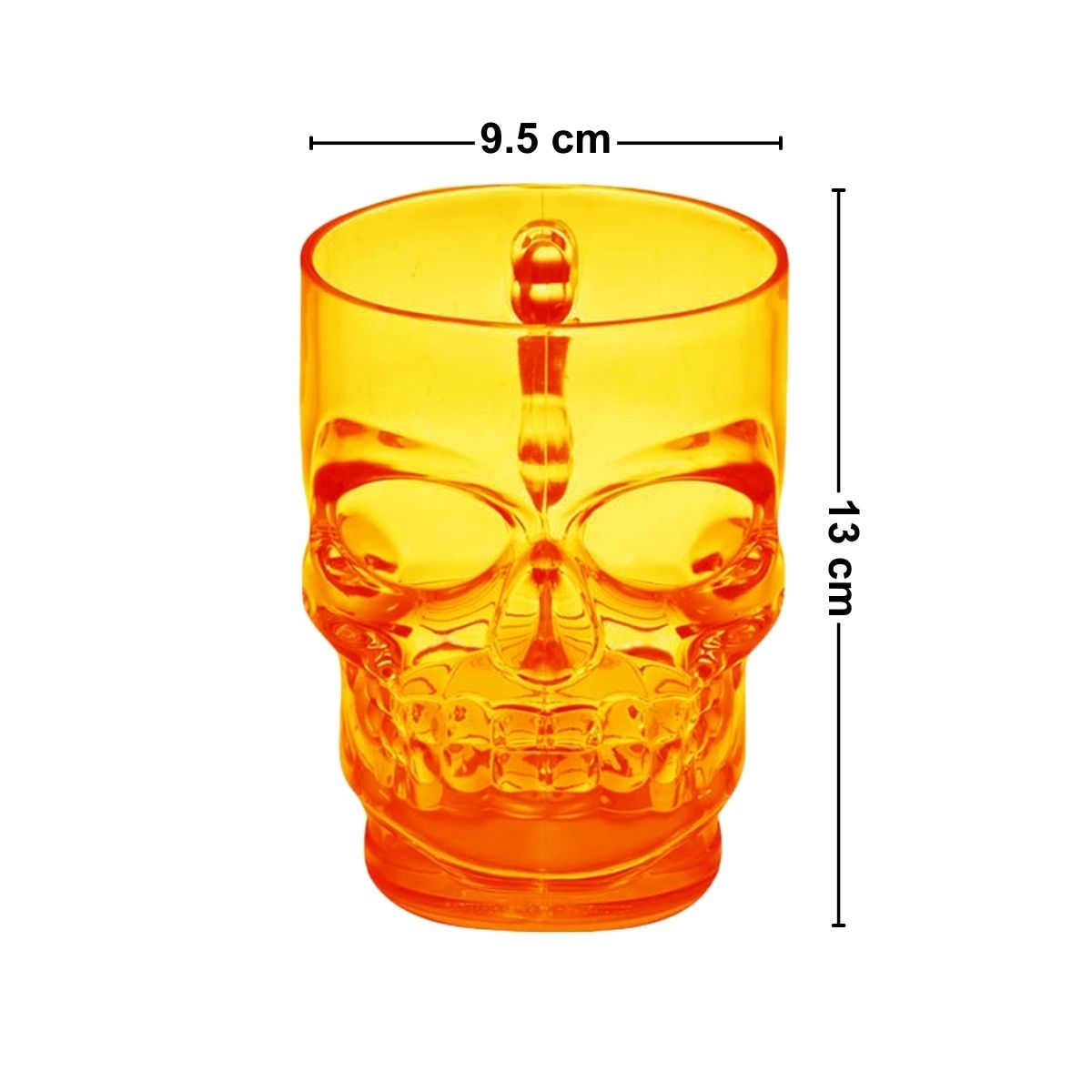 Vasos Plástico Calabera Shot 550cc 2pzas Medida Naranja - Louicid