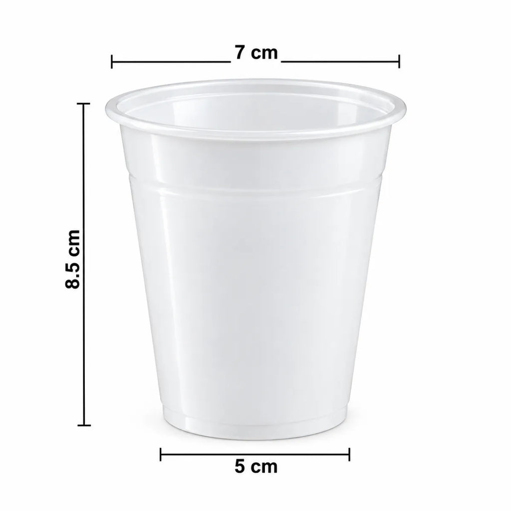Vasos Plásticos 250cc Colores 25 Unidades Blanco Medida - Louicid