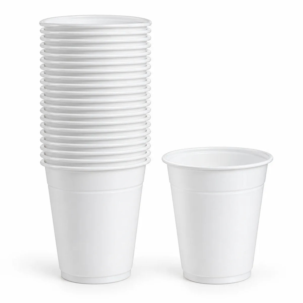Vasos Plásticos 250cc Colores 25 Unidades blanco - Louicid