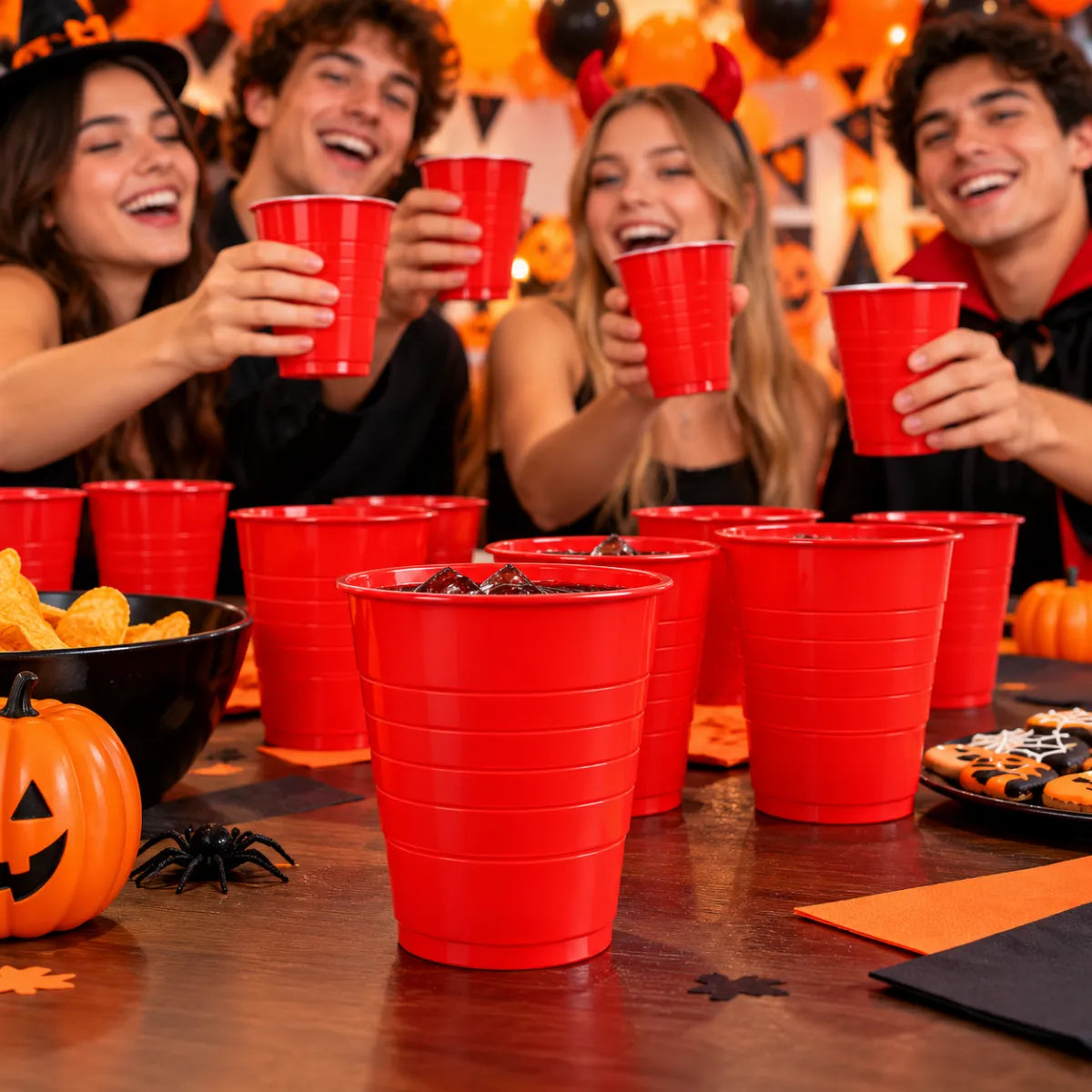 Vasos Plásticos 410cc Colores 10 Unidades Celebraciones Rojo - Louicid