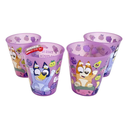 Vasos Plásticos Reutilizables Bluey 4pzas - Louicid