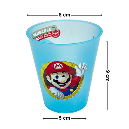 Vasos Plásticos Reutilizables Mario Bros 4pzas Medidas - Louicid