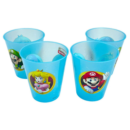 Vasos Plásticos Reutilizables Mario Bros 4pzas - Louicid