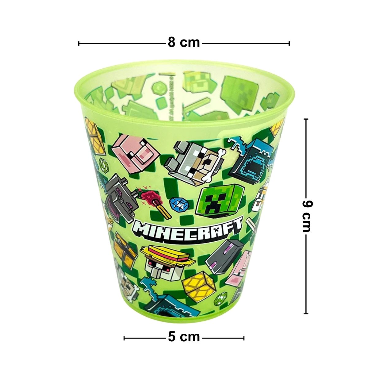 Vasos Plásticos Reutilizables Minecraft 4pzas Medidas - Louicid