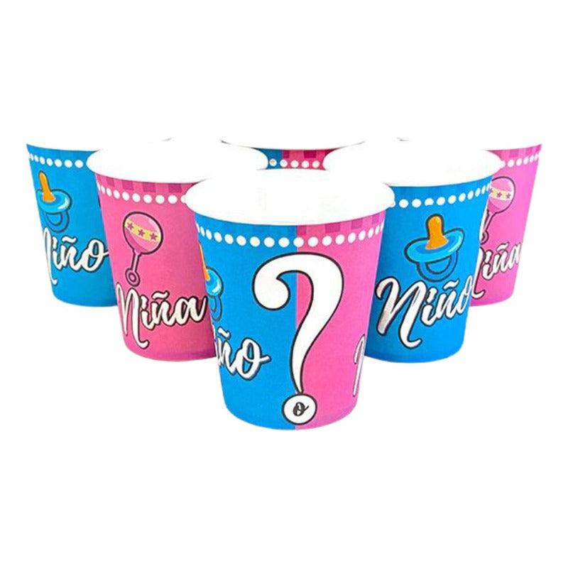 Vasos Revelación De Género Niño O Niña 6pcs - Louicid