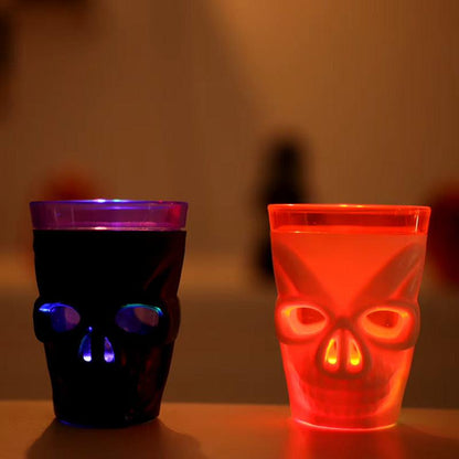 Vaso Shot Calavera Con Luz Led 50ml Para Noche De Halloween - Louicid