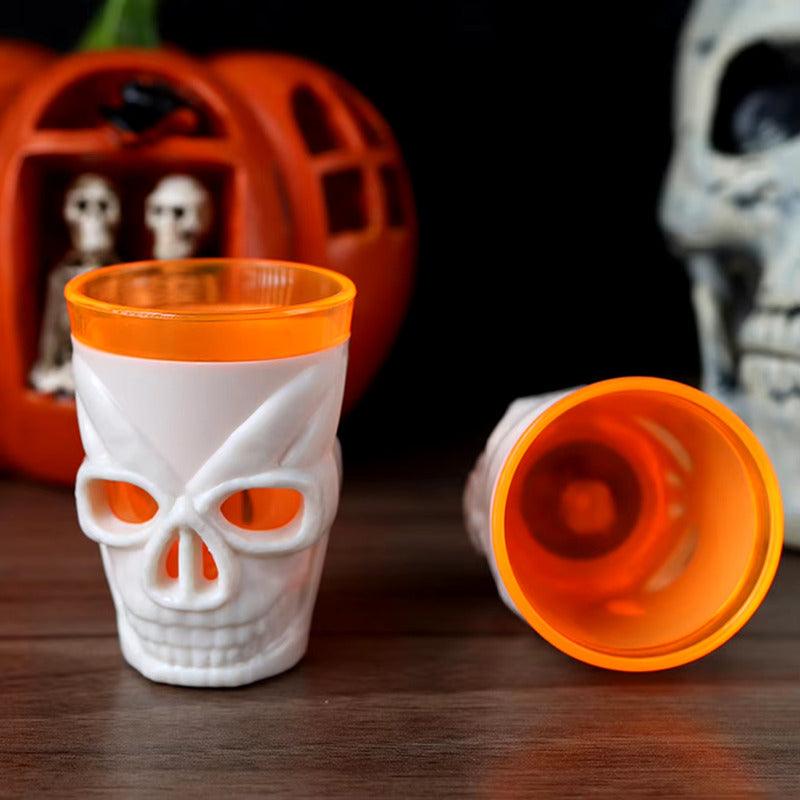 Vaso Shot Calavera Con Luz Led 50ml Para Noche De Halloween - Louicid