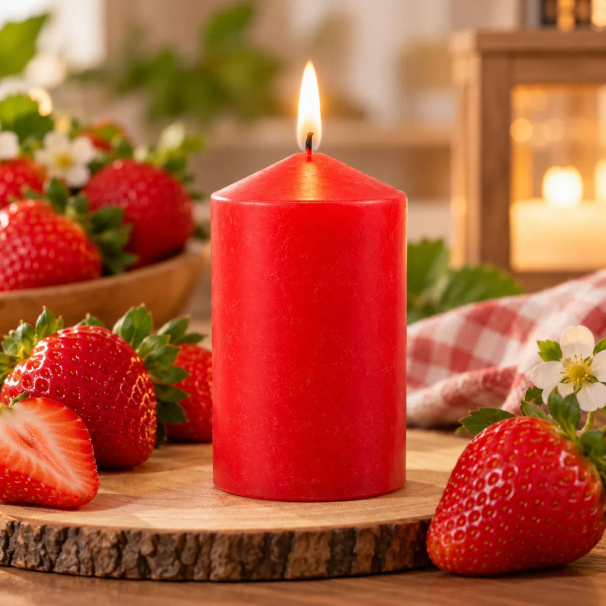 Vela Aromática Frutilla Cilíndrica 100g Mesa - Louicid