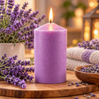 Vela Aromática Lavanda Cilíndrica 100g Lila Hogar - Louicid