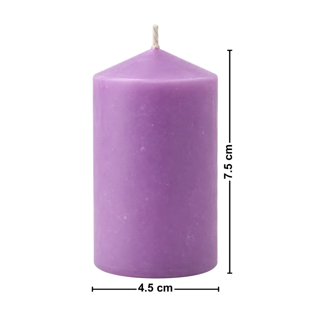 Vela Aromática Lavanda Cilíndrica 100g Lila Medidas - Louicid