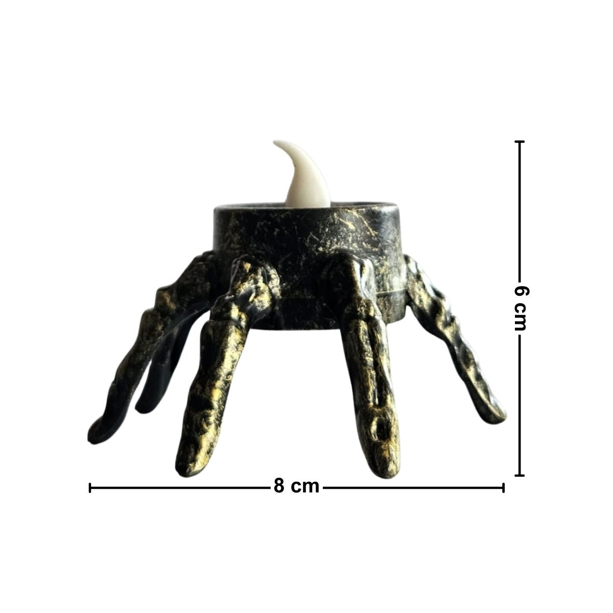 Vela Led Dedos Calavera Cobre Medidas - Louicid