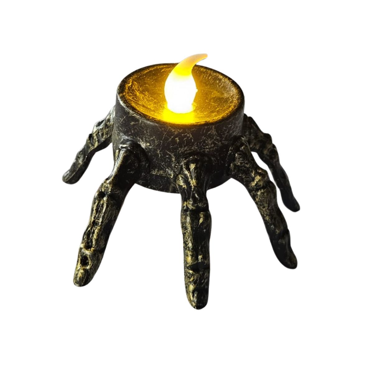 Vela Led Dedos Calavera Cobre - Louicid