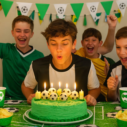 Velas Fútbol Arcos y Pelotas 8pzas Fiesta Cumpleaños - Louicid