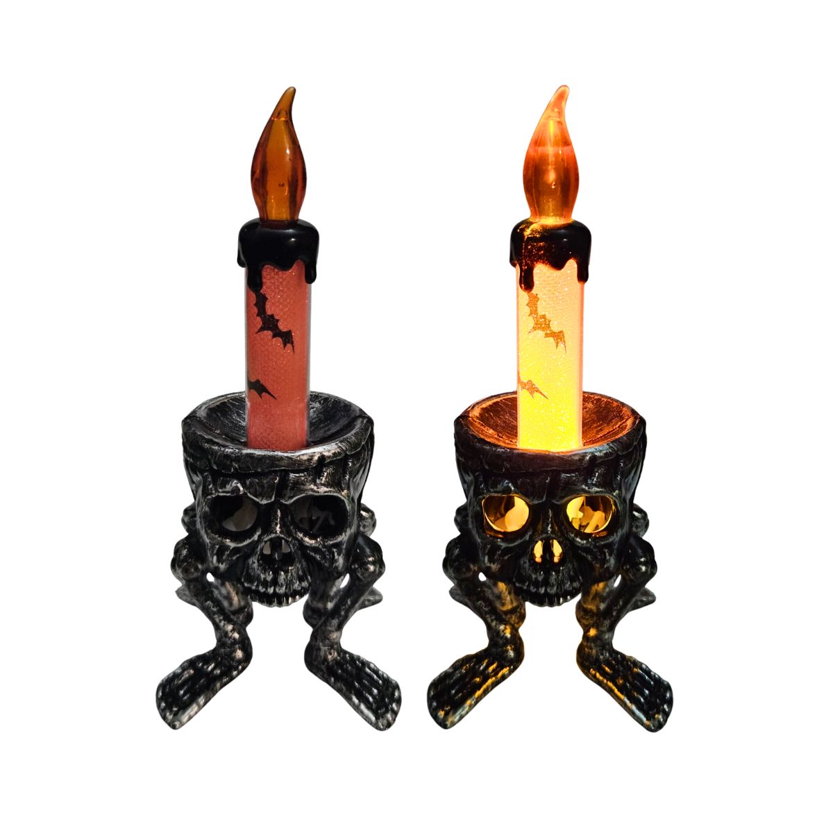 Velas Led Cabeza Calavera Naranja - Louicid