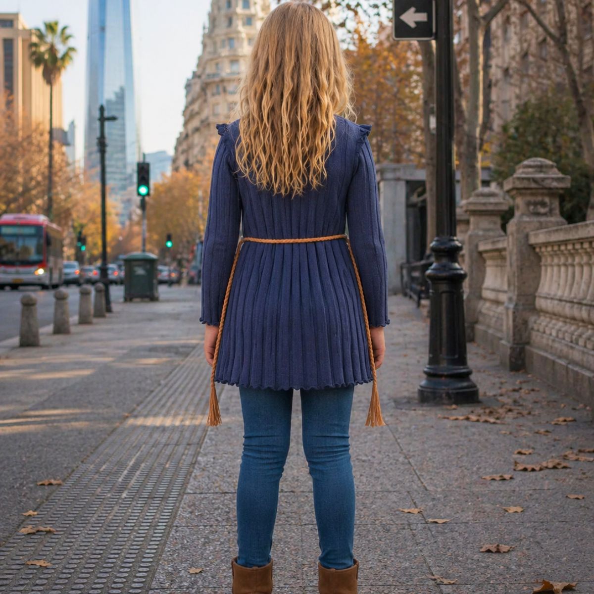 Vestido Tejido De Niña Azul Love Collection Pierina - Louicid