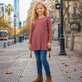 Vestido Tejido De Niña Palo Rosa Love Collection Pierina - Louicid