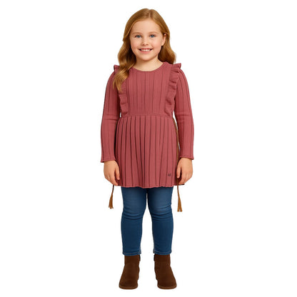 Vestido Tejido De Niña Palo Rosa Love Collection Pierina - Louicid