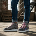 Zapatilla De Niña Cordones Con Luces Led Gris - Louicid