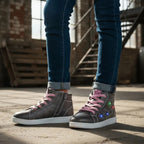 Zapatilla De Niña Cordones Con Luces Led Gris - Louicid