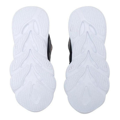 Zapatilla De Niña Velcro Elástico Con Luces Led Negro - Louicid