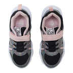 Zapatilla De Niña Velcro Elástico Con Luces Led Negro - Louicid