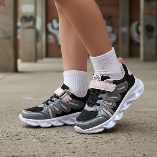 Zapatilla Niña Luces LED Negra - Louicid