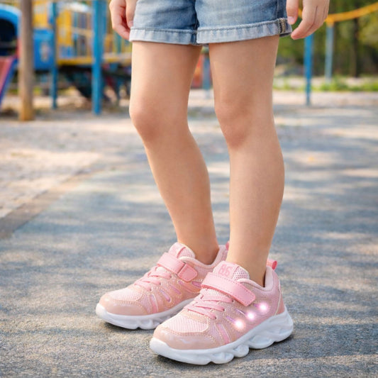 Zapatilla Niña Luces LED Rosada Plaza - Louicid
