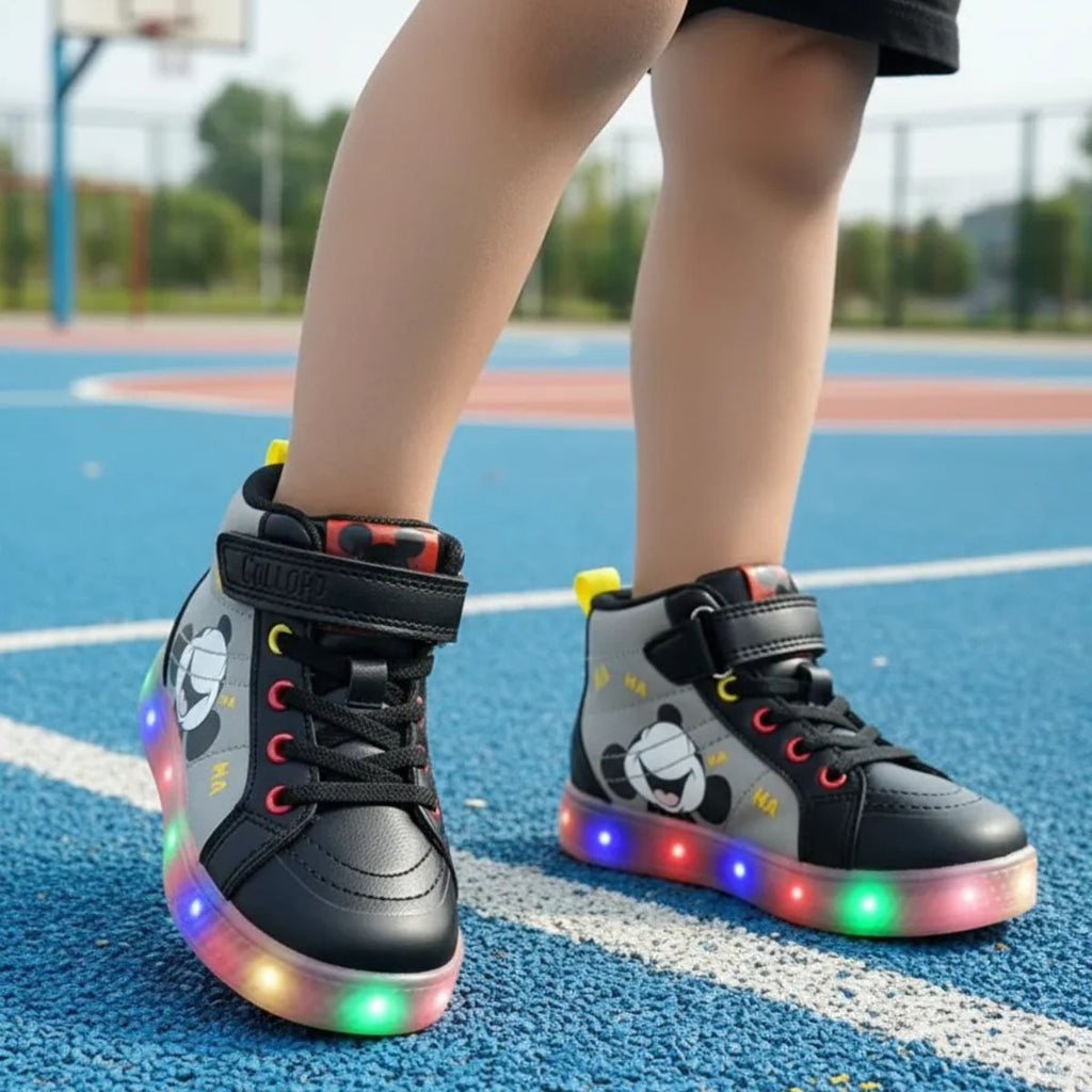Zapatilla Niño Mickey Con Luces Negro - Louicid