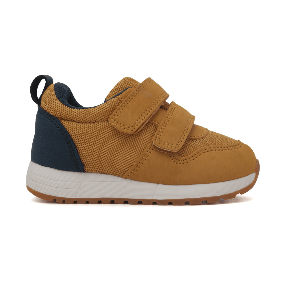 Zapatilla Niño Urbana Doble Velcro Café Lateral - Louicid