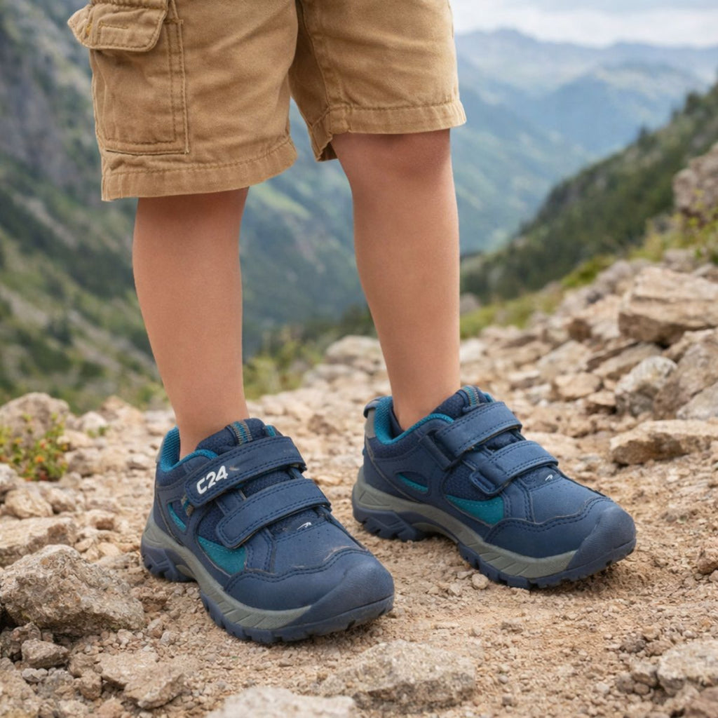 Zapatilla Outdoor Niño Azul Doble Velcro - Louicid
