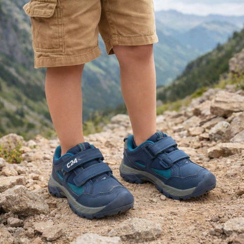 Zapatilla Outdoor Niño Azul Doble Velcro - Louicid